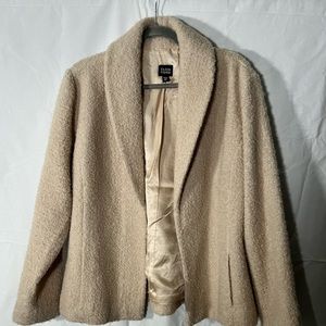 Eileen Fisher Vintage Boucle Wool Jacket In Cream